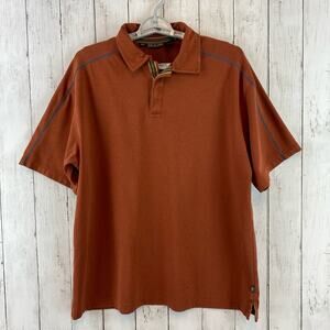 REI Orange Cotton Blend UPF 50+ Short Sleeve Outdoors Polo Shirt Size Large